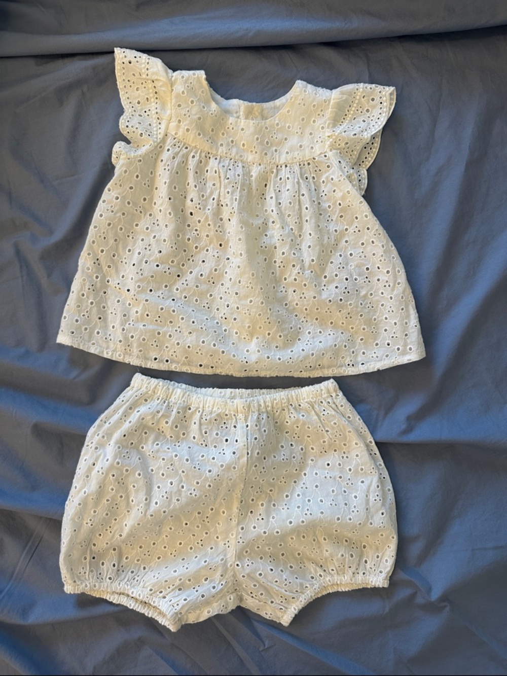 Bonpoint White Eyelet Cotton Matching Set - NWOT